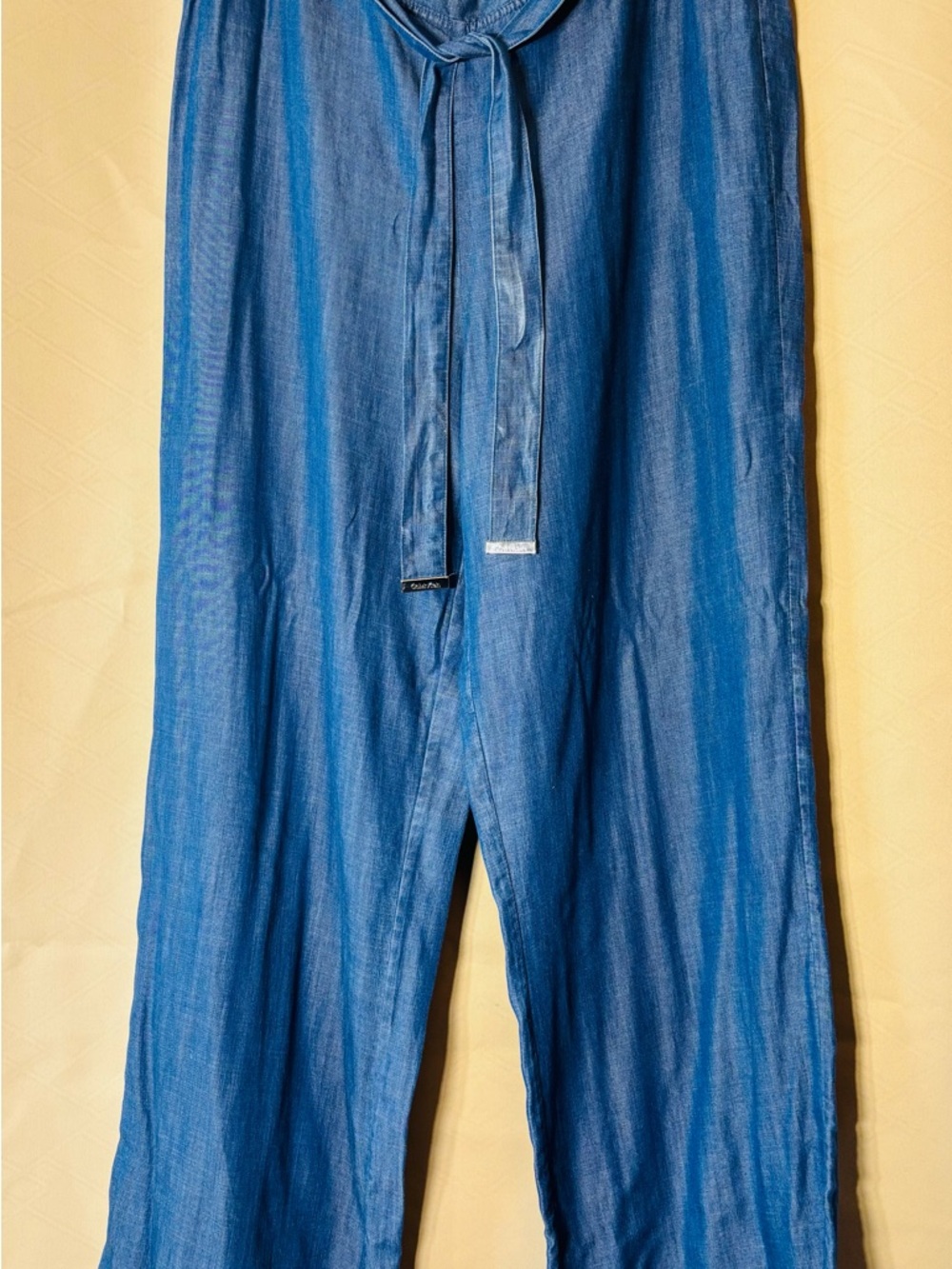 Blue Tie-Waist Wide Leg Pants 0069